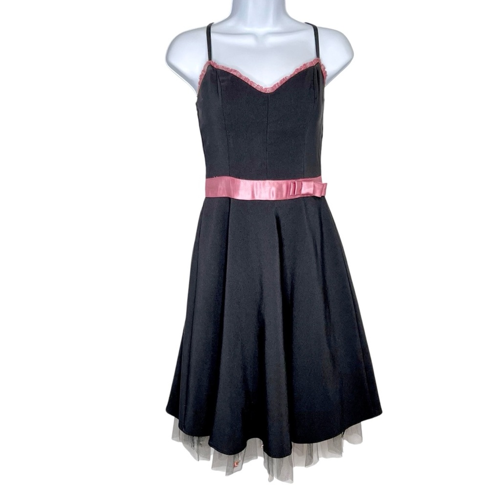 Rampage Vintage Y2K Coquette Dress Womens S Black Pink Dainty Feminine Party
